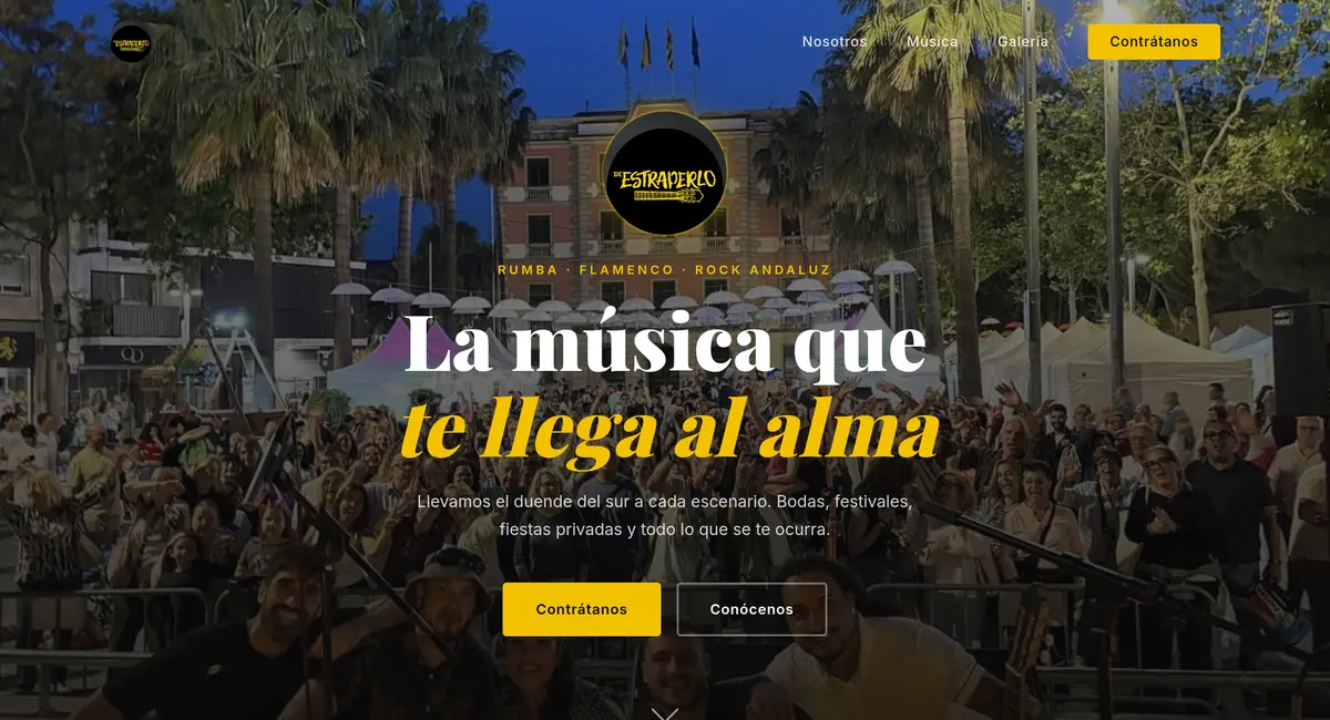 Web de De Estraperlo, grupo de rumba, flamenco y rock andaluz